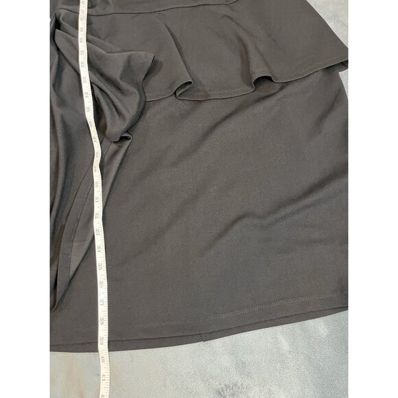 Ashley Stewart Asymmetric Peplum Black Dress - Picture 9 of 16